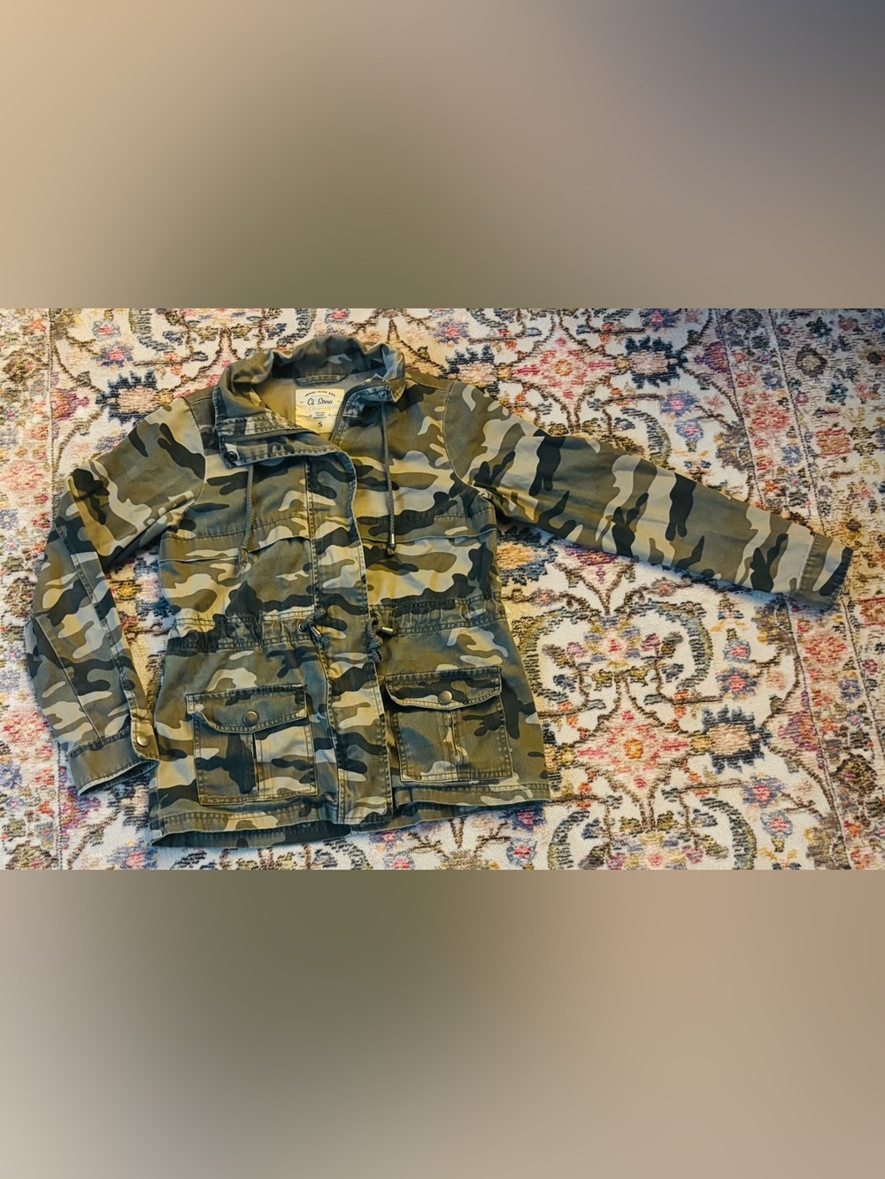 Ci Sono Green Camouflage Utility Jacket